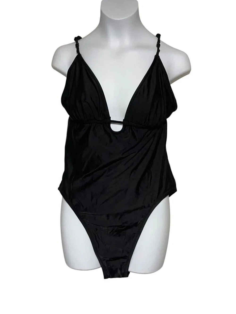J.Crew Black One-Piece Swimsuit Womens Size 10 Adjustable Straps Lightweight